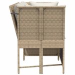 vidaXL Canapé de jardin avec coussins beige résine tressée