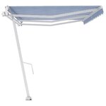 vidaXL Auvent automatique sur pied 600x300 cm Bleu/Blanc