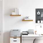 vidaXL Étagère Murale 2 Pièces Beige 40 x 23 5 x 4 cm Bois d'ingénierie