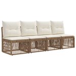 vidaXL Ensemble de canapé de jardin 7 Pièces Beige polyrotin