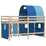 vidaXL Lit mezzanine enfants avec tunnel sans matelas bleu 90x200 cm