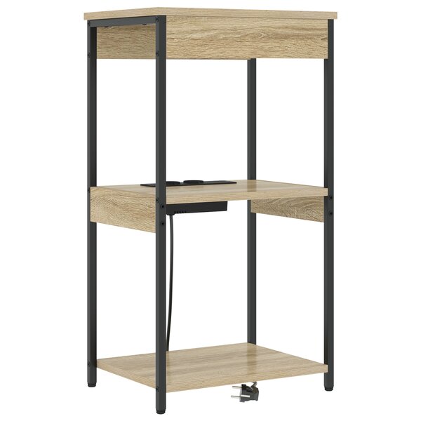 vidaXL Table de nuit avec station de chargement Chêne sonoma