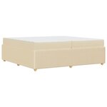 vidaXL Cadre de lit avec matelas avec matelas Crème 200 x 200 cm tissu