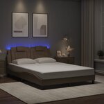 vidaXL Cadre de lit avec LED sans matelas cappuccino 140x190 cm