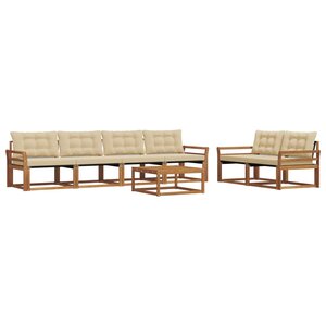 vidaXL Ensemble de canapés d'extérieur 7 Pièces Naturel et Beige