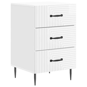 vidaXL Cabinet de chevet avec tiroir Blanc brillant 43 x 41 x 66 5 cm
