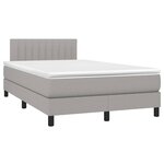 vidaXL Sommier à lattes de lit et matelas gris clair 120x190 cm tissu