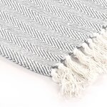 vidaXL Couverture coton à chevrons 160x210 cm Gris