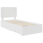 vidaXL Cadre de lit avec tiroir Blanc 90 x 200 cm Bois d'ingénierie