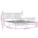 vidaXL Cadre de lit métal sans matelas et pied de lit blanc 140x200 cm