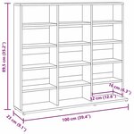 vidaXL Armoire à CD Sonoma gris 100x23x89 5 cm Bois d'ingénierie