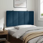 vidaXL Coussin de tête de lit Hanko bleu 100 cm velours