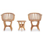 vidaXL Ensemble de bistro de jardin 3 Pièces Bois de teck solide