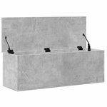 vidaXL Boîte de rangement gris béton 102x35x35 cm bois d'ingénierie