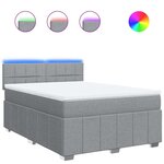 vidaXL Sommier à lattes de lit avec matelas Gris clair 140x200cm Tissu