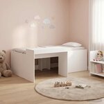 vidaXL Lit haut pour enfants avec bureau Blanc 90 x 200 cm