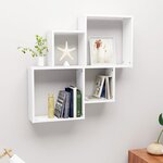 vidaXL Étagère murale cube Blanc 80x15x78 5 cm Bois d’ingénierie