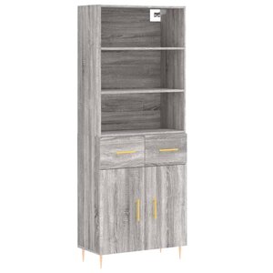 vidaXL Buffet haut Sonoma gris 69 5x34x180 cm Bois d'ingénierie