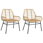 vidaXL Chaises de jardin lot de 2 marron résine tressée