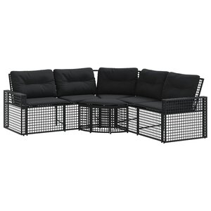 vidaXL Canapé de jardin et coussins et repose-pied en forme de L rotin