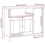 vidaXL Buffet en chêne artisanal 100x35x75 cm en bois d'ingénierie