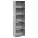 vidaXL Bibliothèque gris béton 60x30x189 cm bois d'ingénierie
