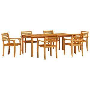 vidaXL Ensemble de salle à manger pour jardin 9 Pièces Marron