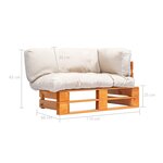 Vidaxl canapé de jardin palette avec coussins sable pinède