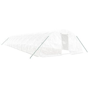 vidaXL Serre avec cadre en acier blanc 90 m² 18x5x2 3 m
