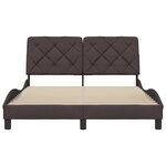 vidaXL Cadre de lit sans matelas marron foncé 140x190 cm tissu