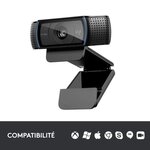 Logitech webcam hd pro c920 refresh - microphone intégré - idéal facetime et skype