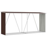vidaXL Abri de stockage de bois Acier galvanisé 330x84x152 cm Marron