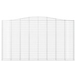 vidaXL Paniers à gabions arqués 2 Pièces 400x30x220/240 cm Fer galvanisé