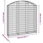 vidaXL Panier de gabions arqué 150x30x140/160 cm Fer galvanisé