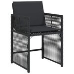 vidaXL Chaises de jardin lot de 4 avec coussins noir résine tressée