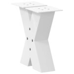 vidaXL Pieds de table basse en forme de X 2 pièces blanc 30 x (30-31) cm acier