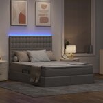 vidaXL Lit avec rangement et LED Taupe 140 x 200 cm Polyester
