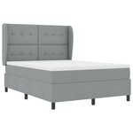 vidaXL Lit à ressorts avec matelas Gris clair 160 x 200 cm tissu