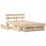 vidaXL Lit avec tiroirs - 135 x 190 cm - Bois de pin massif
