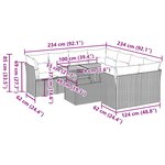 vidaXL Salon de jardin 9 Pièces avec coussins gris résine tressée