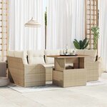 vidaXL Ensemble de canapé de jardin avec coussin 7 Pièces beige et crème