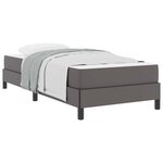 vidaXL Cadre de lit avec matelas Gris 90 x 190 cm tissu