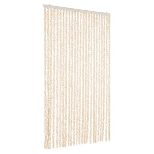 vidaXL Rideau anti-mouches beige et blanc 100x230 cm chenille