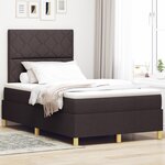 vidaXL Lit box spring avec matelas & LED Marron foncé 120x200 cm Tissu