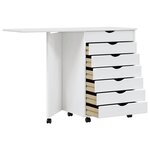 vidaXL Armoire roulante avec bureau MOSS blanc bois de pin solide