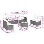 vidaXL Salon de jardin 9 Pièces avec coussins gris clair résine tressée