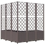 vidaXL Jardinière avec treillis Marron 120x120x136 cm PP