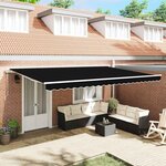 vidaXL Auvent Rétractable 500 × 300 cm Noir