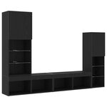 vidaXL Meuble TV 4 Pièces Chêne noir Bois d'ingénierie