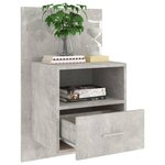 vidaXL Table de chevet murale Gris béton